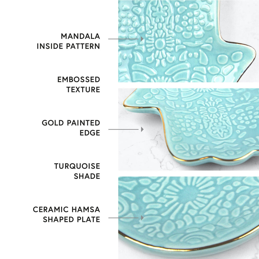 🪬 Hamsa or Om Shape ~ Ceramic Jewellery Dish