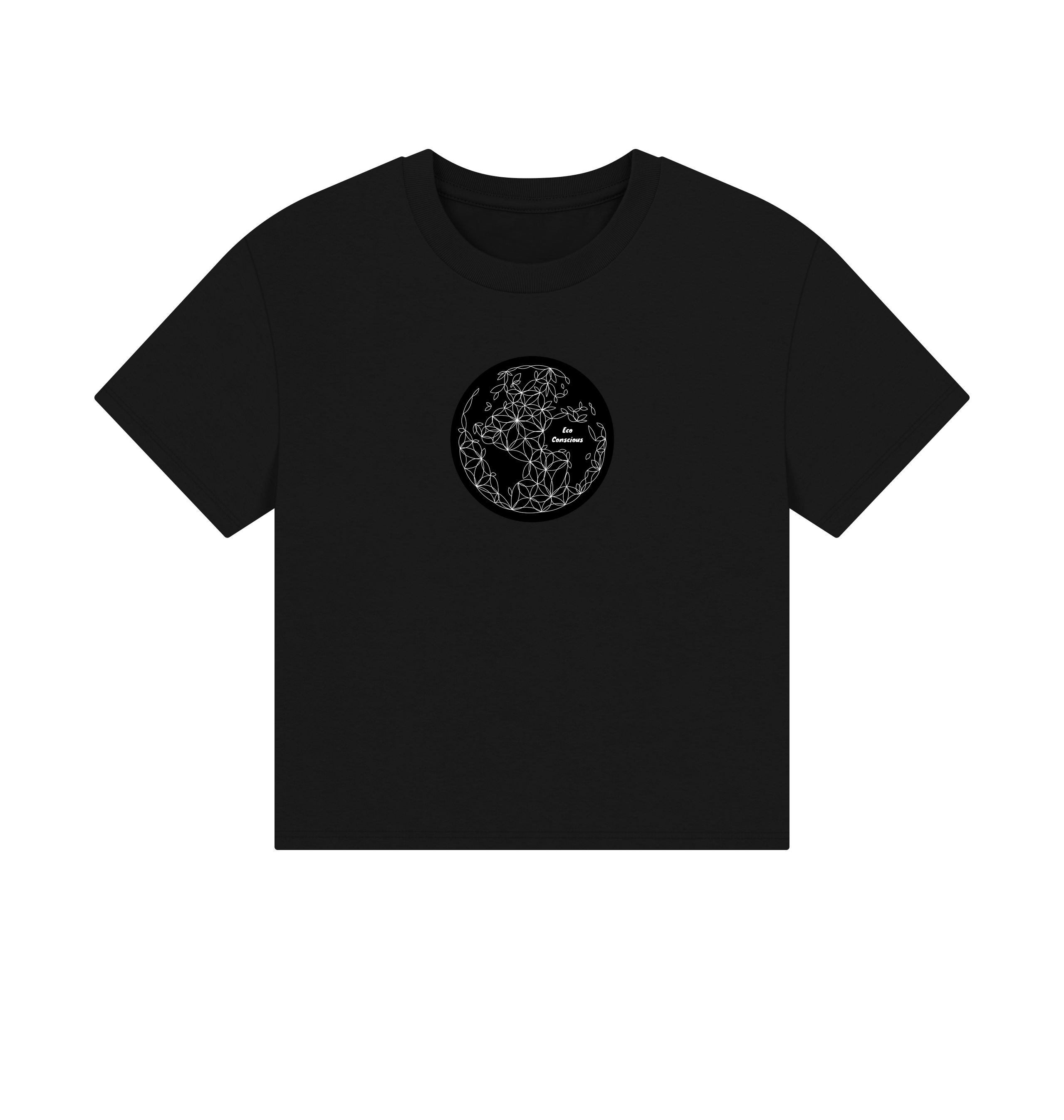 Black Printed T-shirt Front