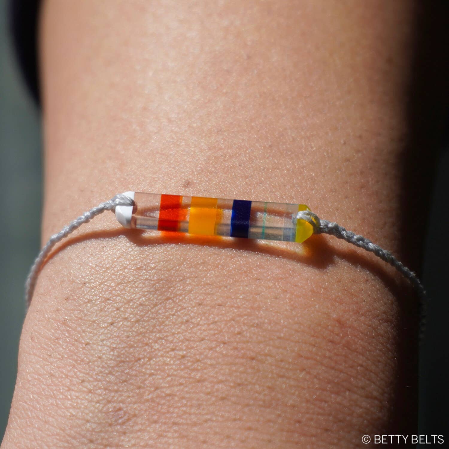 Upcycled Surfite (Surboard Resin) ~ Teal Cord Bracelet