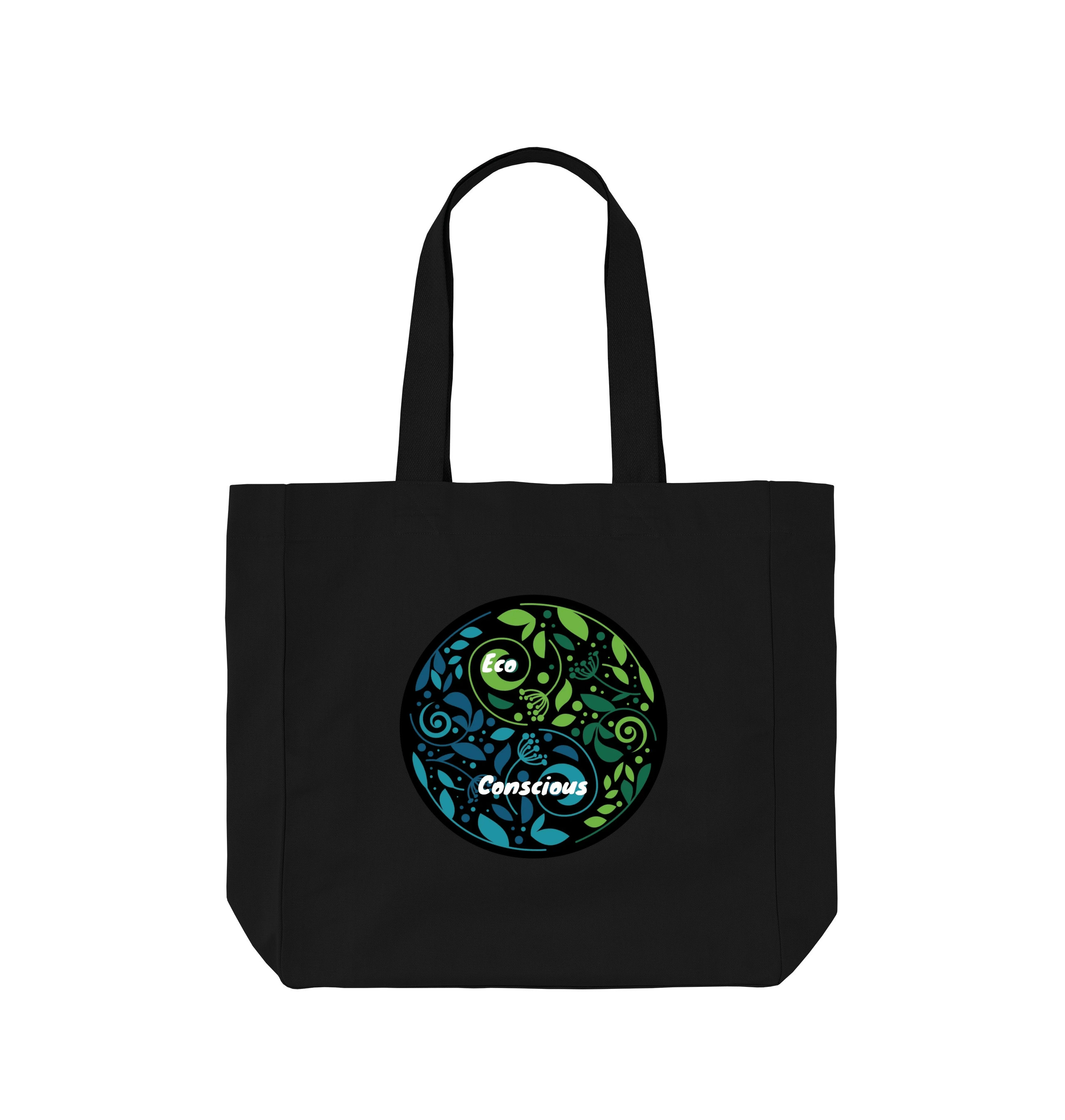 Black Printed Bag Front