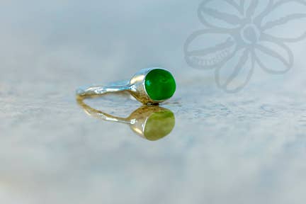 Genuine Sea Glass Ring (Sterling Silver .925)