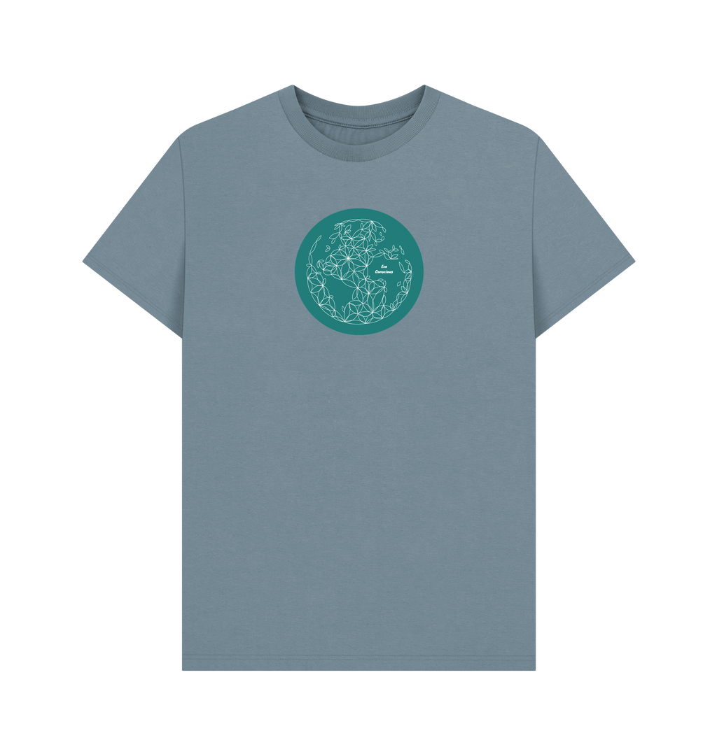 Stone Blue Printed T-shirt Front