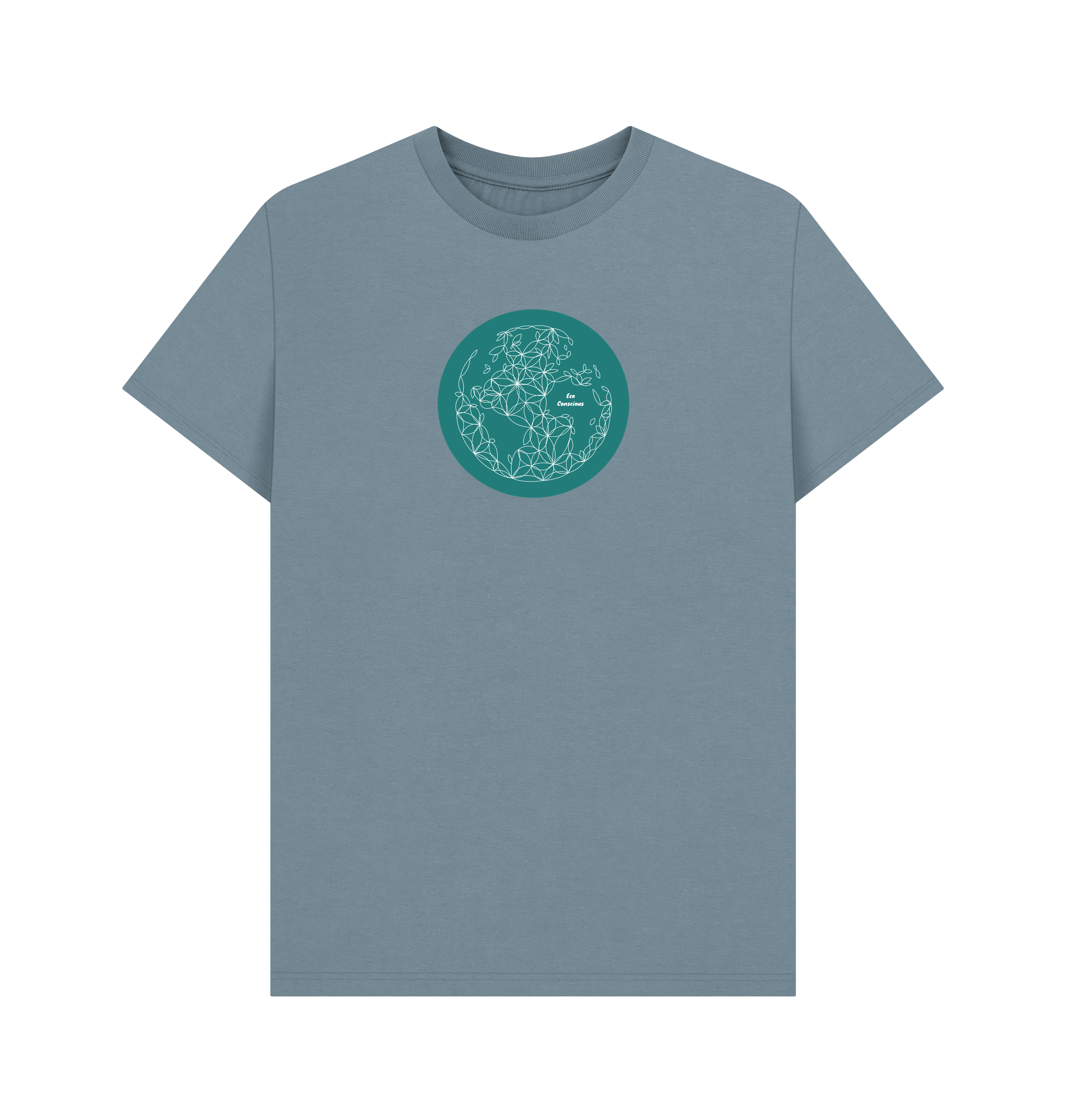 Stone Blue Printed T-shirt Front