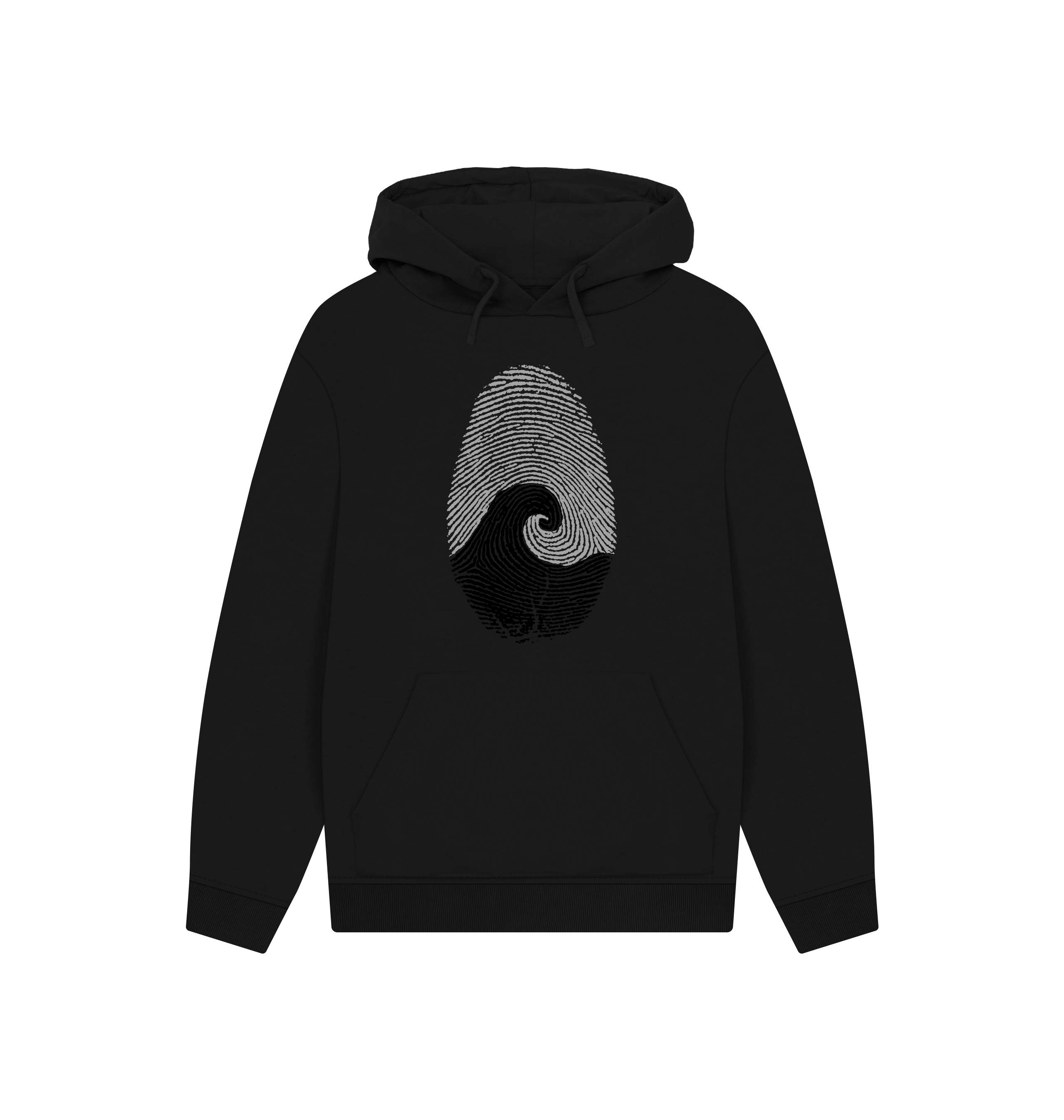 Black Printed Hoody Front