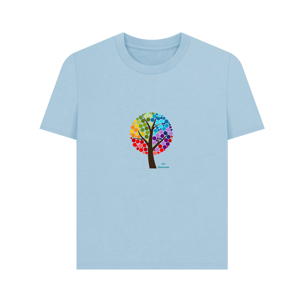 Milky Blue Printed T-shirt Front