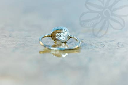 Genuine Sea Glass Ring (Sterling Silver .925)