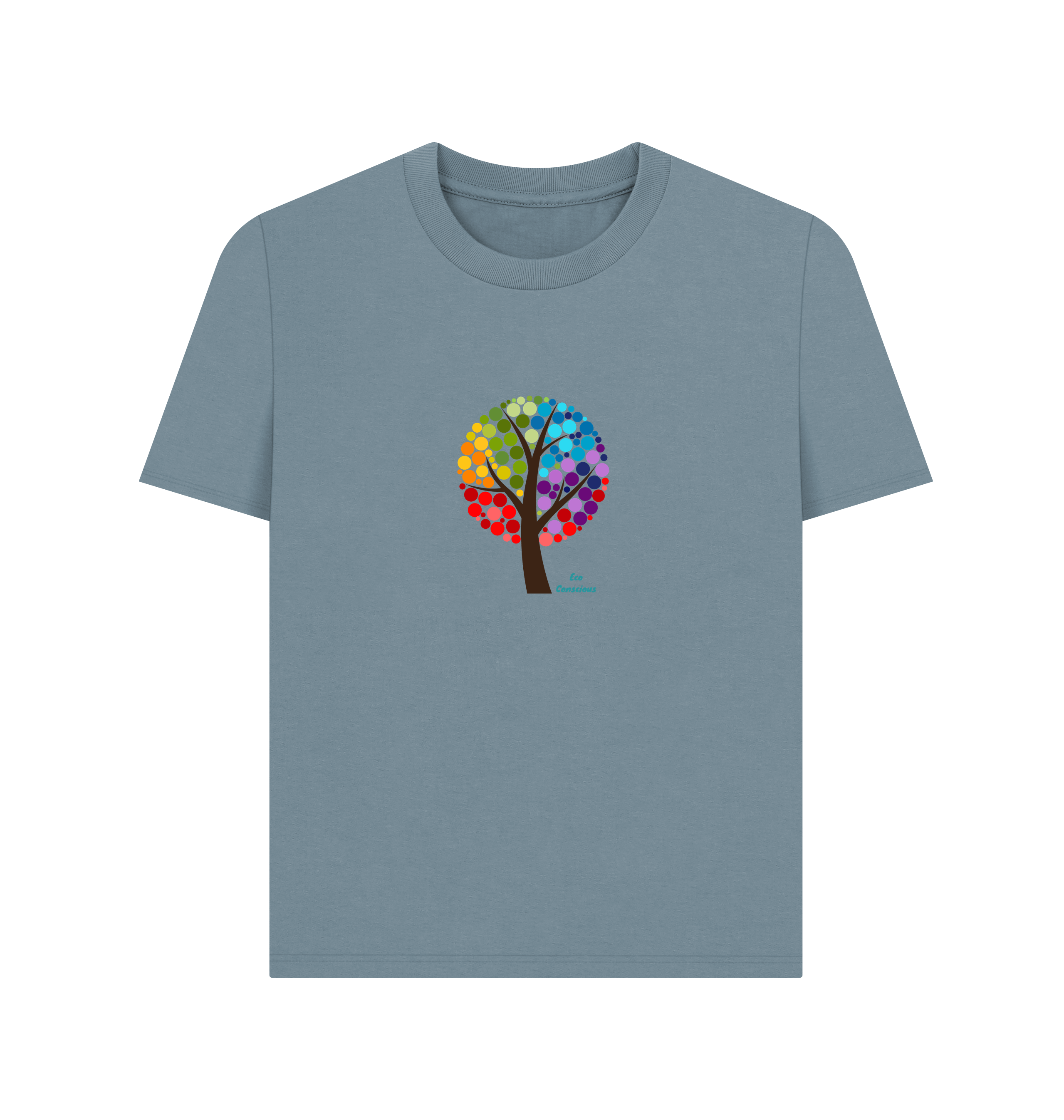 Stone Blue Printed T-shirt Front