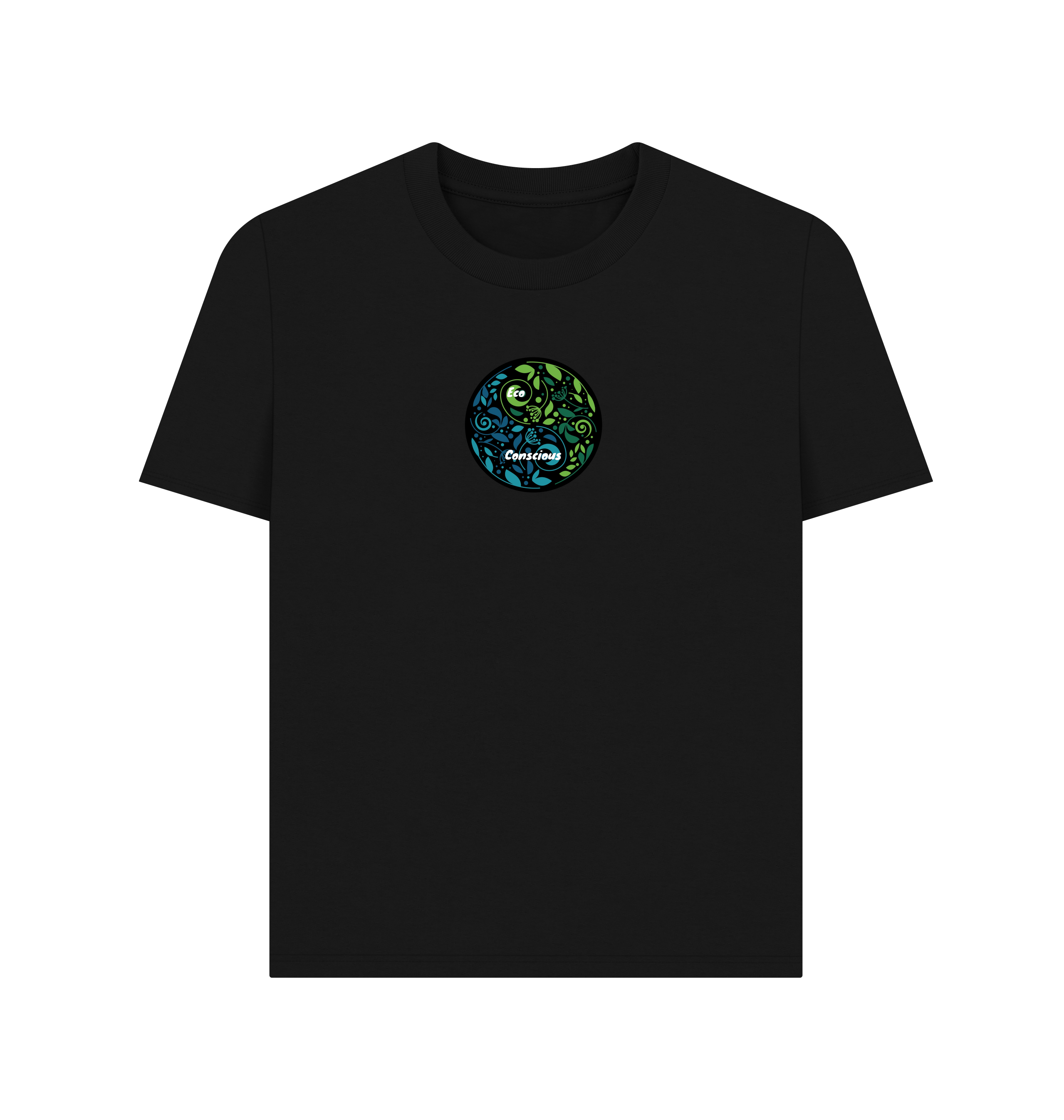 Black Printed T-shirt Front