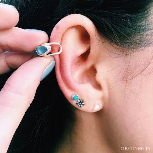 Upcycled Sea Glass ~ Light Sea Foam ~ Ear Cuff (Sterling Silver .925)