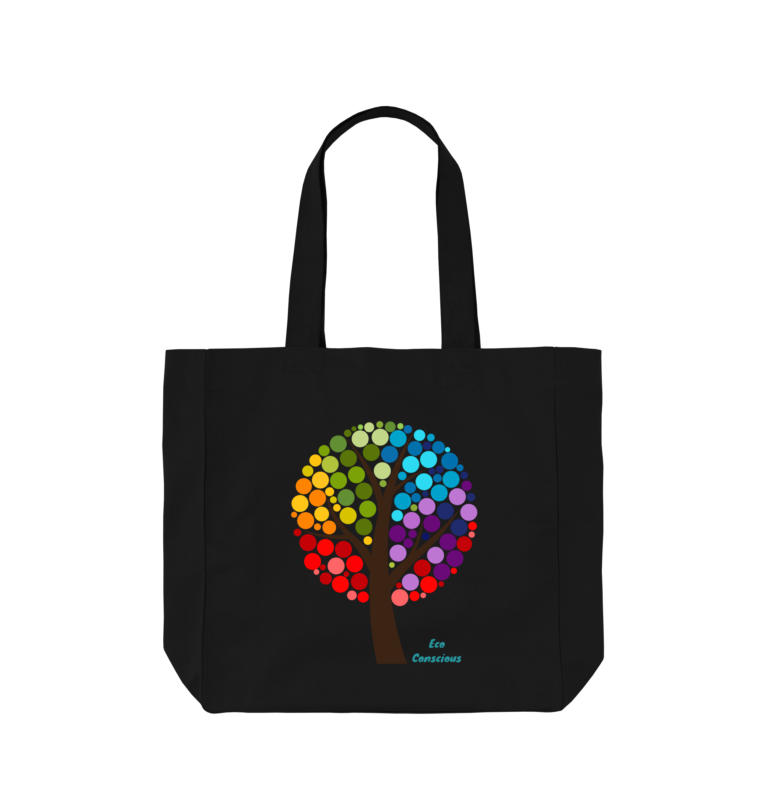 Black Printed Bag Front