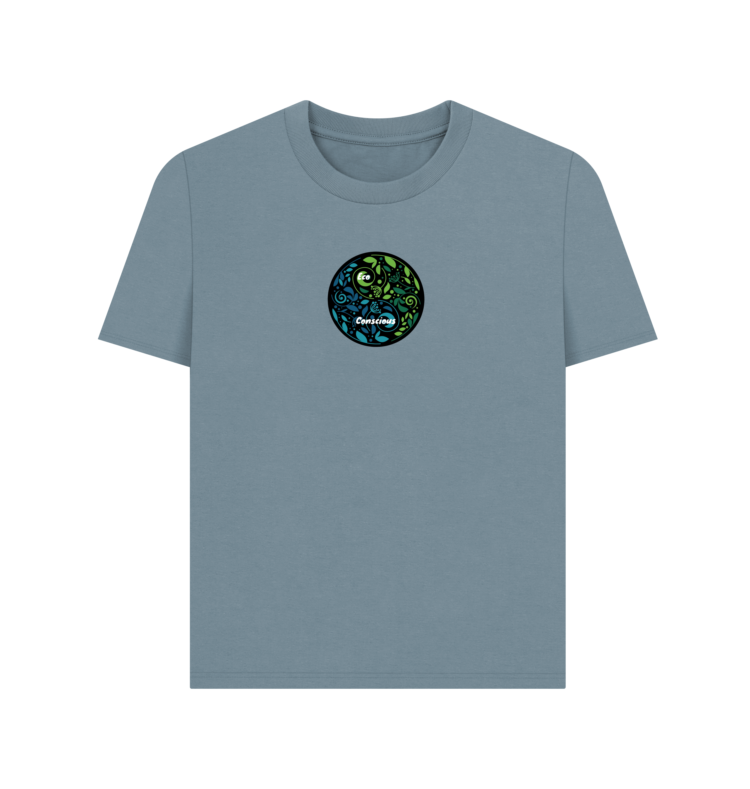 Stone Blue Printed T-shirt Front