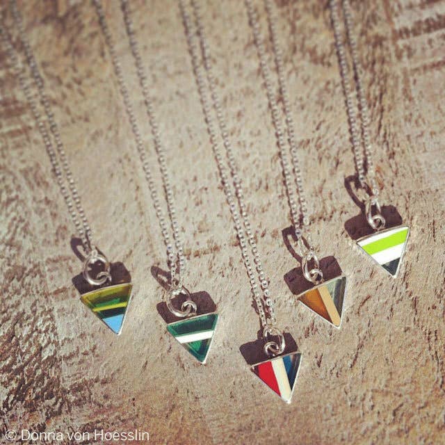 Upcycled Surfite (Surfboard Resin) ~ Necklace Charm / Pendant (Encased in Sterling Silver .925)