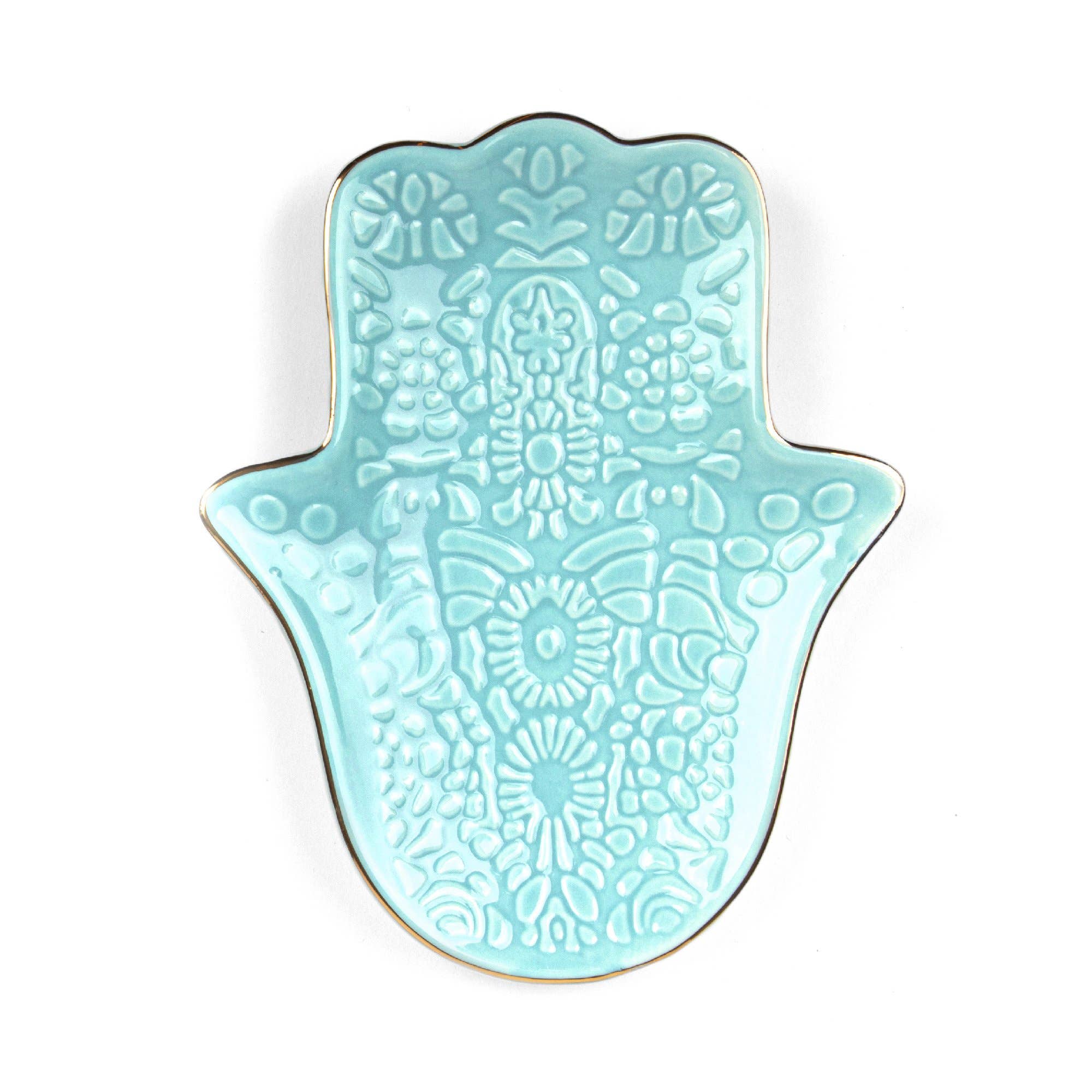 🪬 Hamsa or Om Shape ~ Ceramic Jewellery Dish