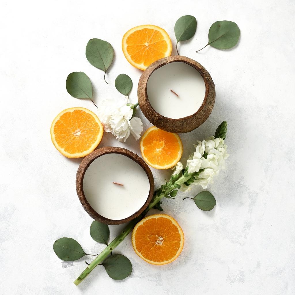 Coconut Shell ~ Candle (Citrus Lime Scent)
