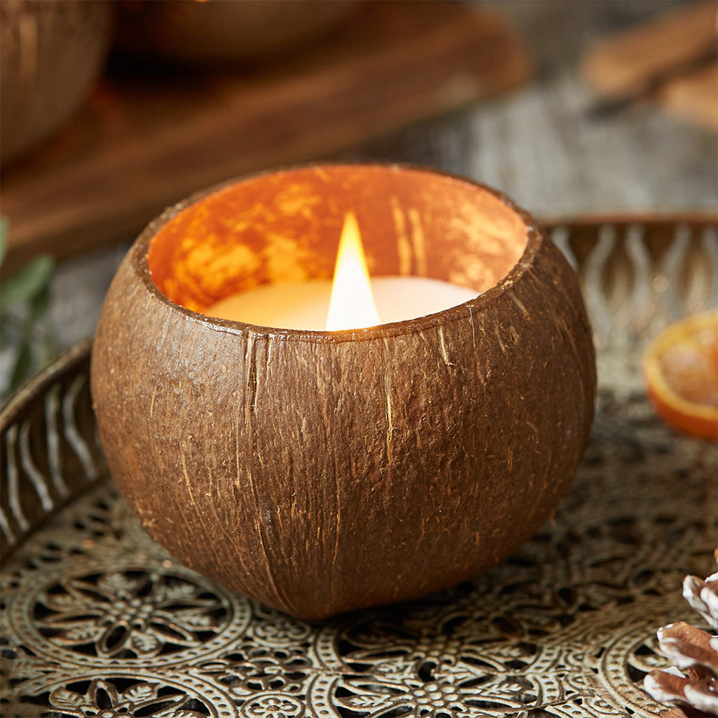 Coconut Shell ~ Candle (Citrus Lime Scent)