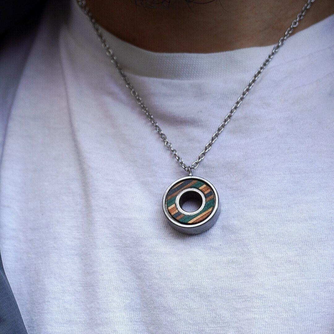 Upcycled Skateboard Bearing ~ Pendant Necklace (Unisex)