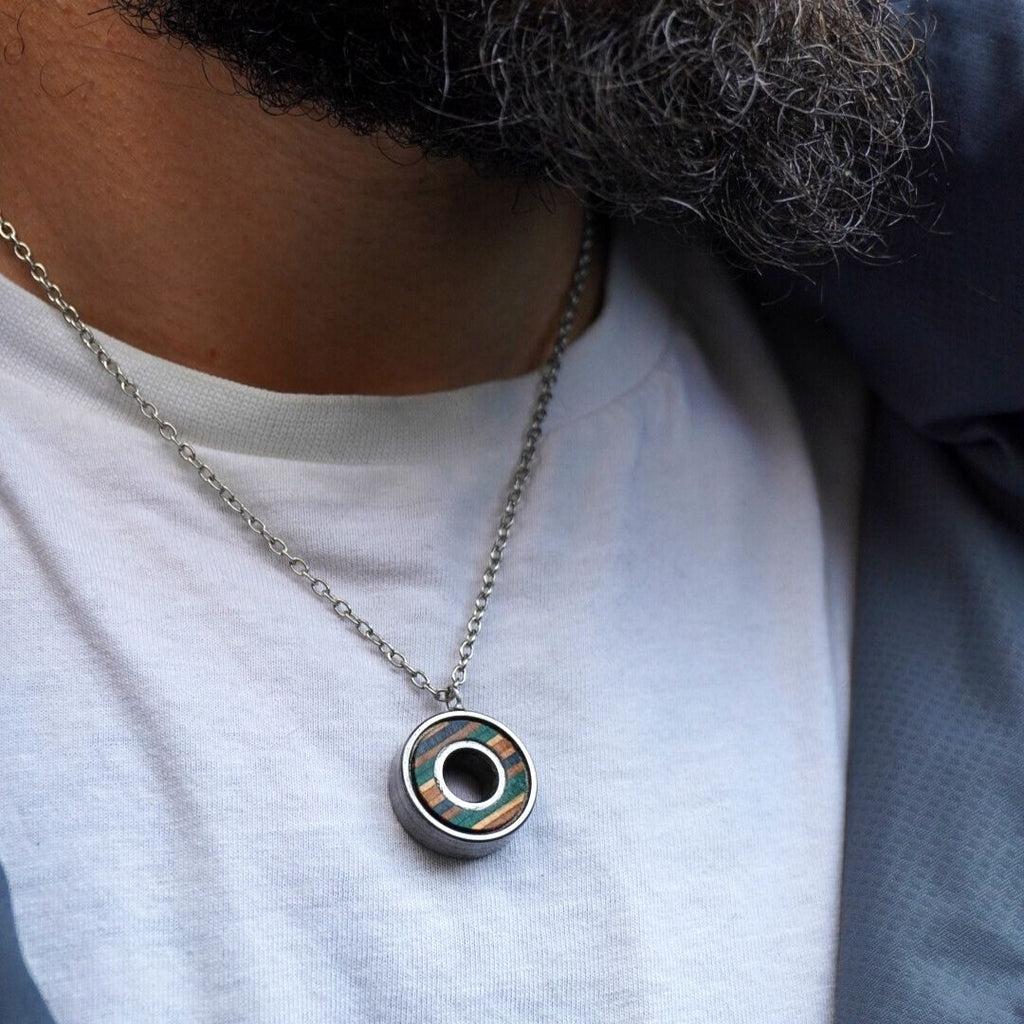 Upcycled Skateboard Bearing ~ Pendant Necklace (Unisex)