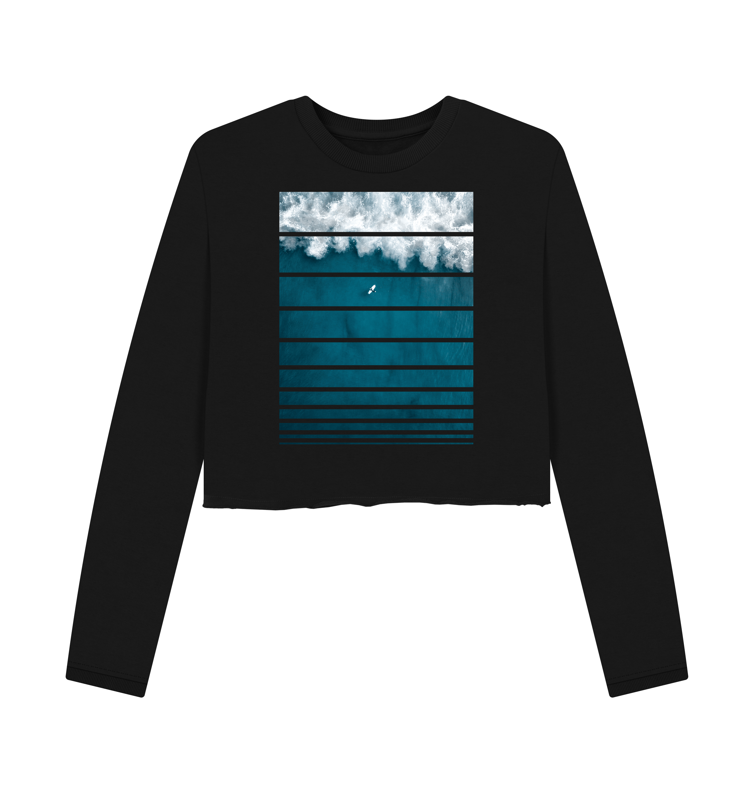 Black Printed Boxy Jumpers Front