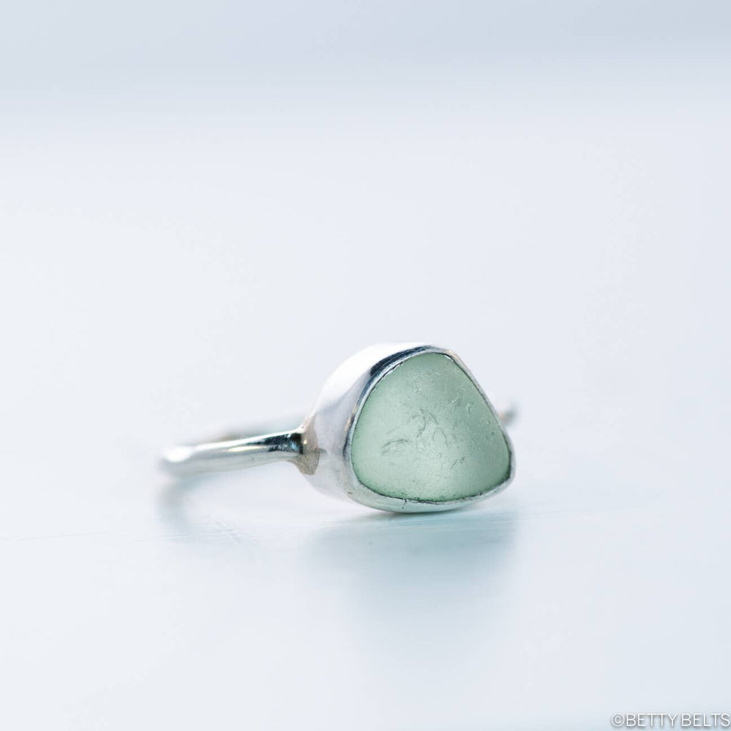 Genuine Sea Glass Ring (Sterling Silver .925)