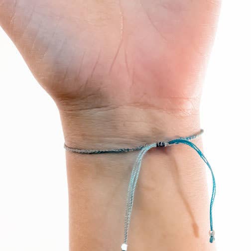 Upcycled Surfite (Surboard Resin) ~ Teal Cord Bracelet