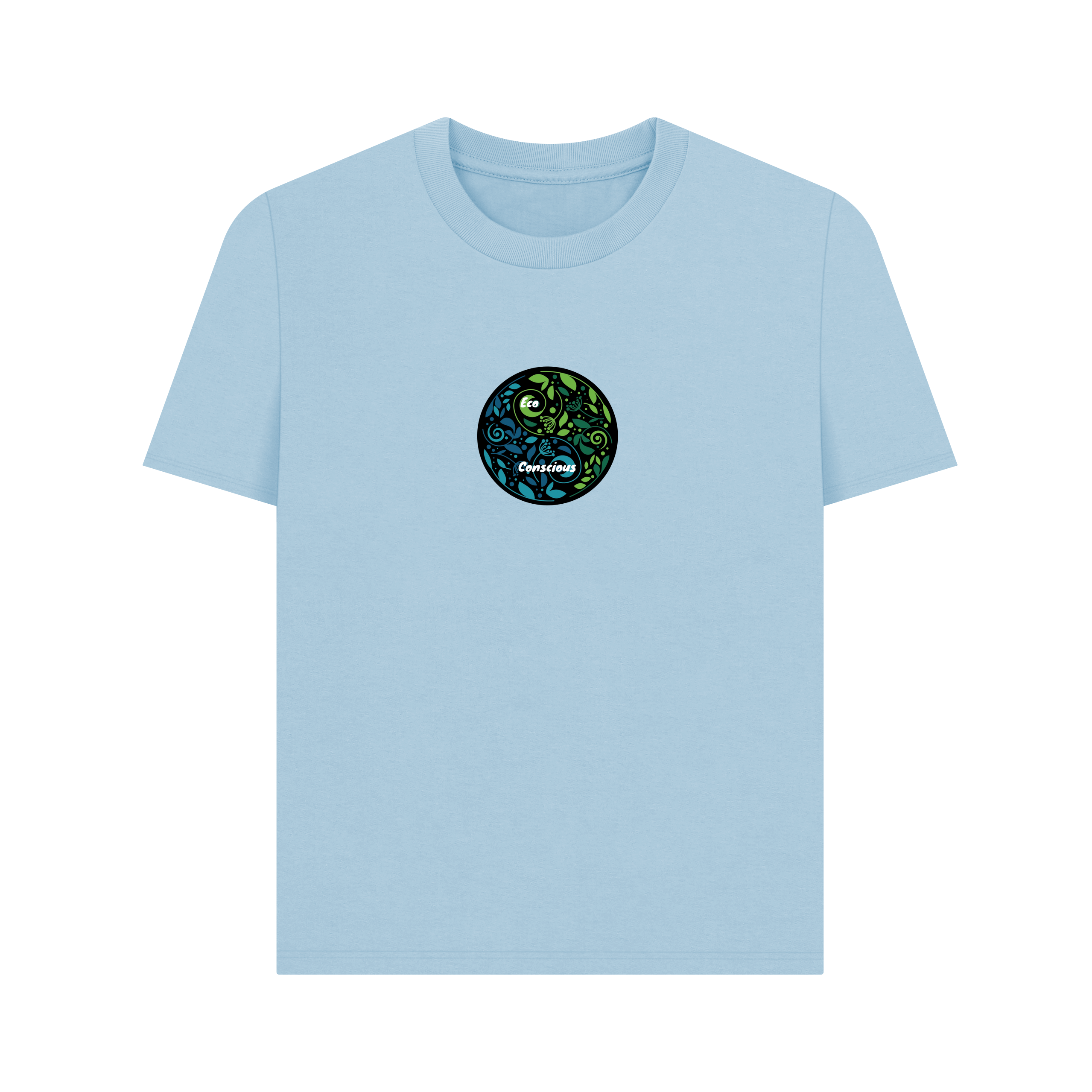 Milky Blue Printed T-shirt Front