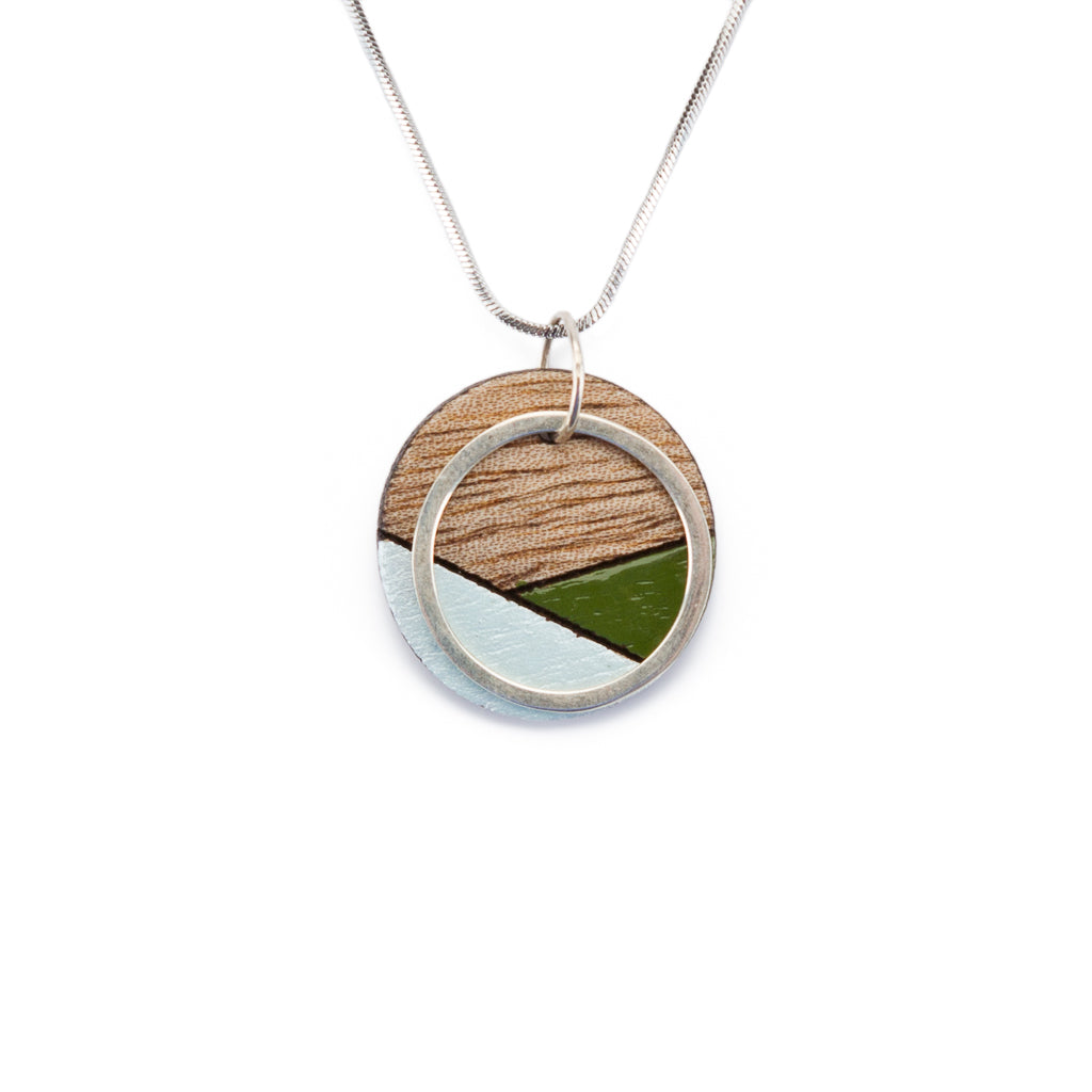 Conture Recycled Wood Silver ~ Necklace (6 Colours available)