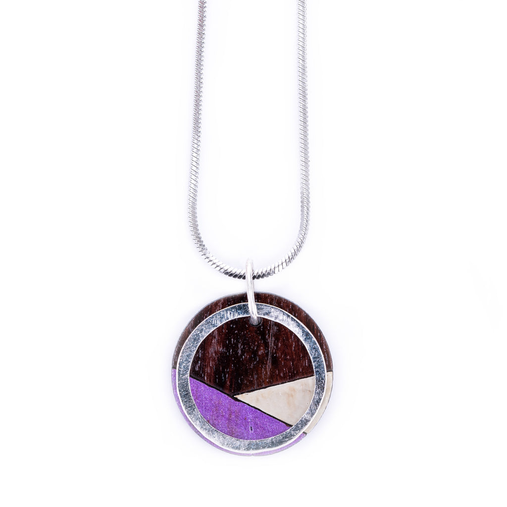Conture Recycled Wood Silver ~ Necklace (6 Colours available)