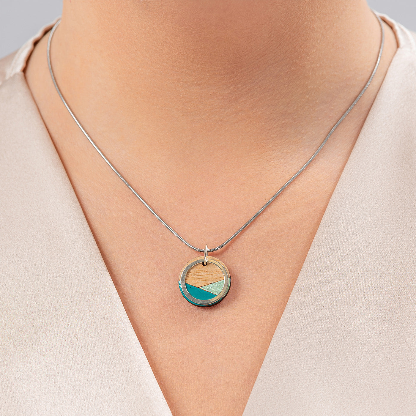 Conture Recycled Wood Silver ~ Necklace (6 Colours available)